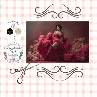 Decoupage Woman Dramatic Ruffles for Valentine Tissue Paper