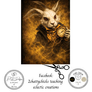 Decoupage Wonderland Inspired Rabbit Timekeeper Tissue Paper
