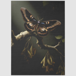 Decoupage Woodland Moth Illustration Tissue Paper