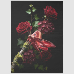 Decoupage Woodland Moth Illustration Tissue Paper