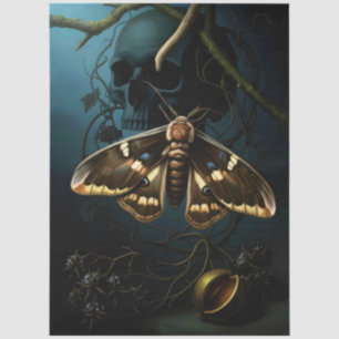 Decoupage Woodland Moth Illustration Tissue Paper