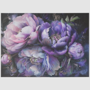 Decoupge Vibrant Digital Vibrant Peony Purple Pink Tissue Paper