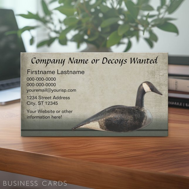 Decoy Business - Antique Sporting Collectibles Card (Custom Business Card Template)