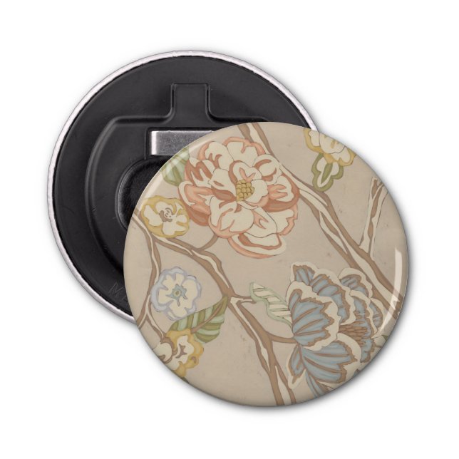 Decrative Organza Chintz Floral Design Bottle Opener (Front)
