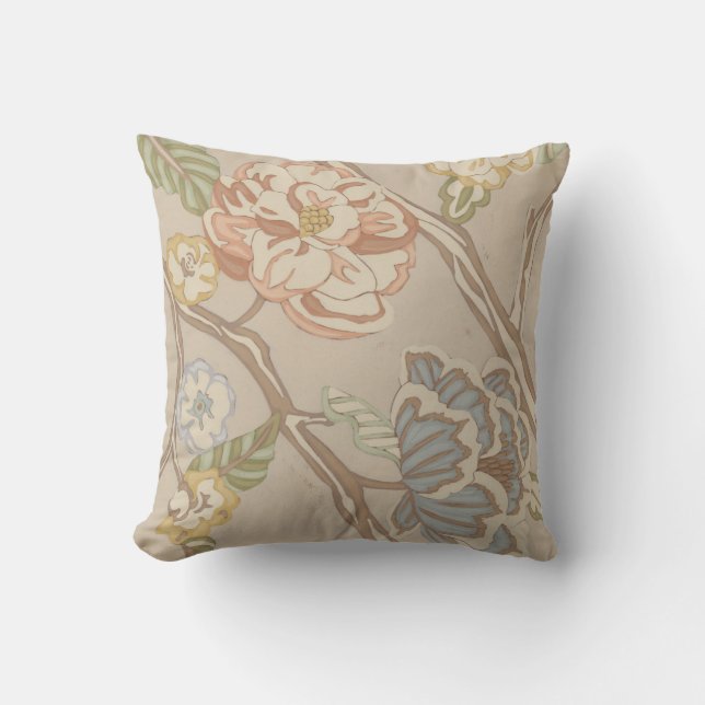 Decrative Organza Chintz Floral Design Cushion (Front)