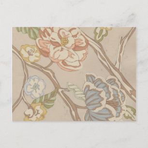 Decrative Organza Chintz Floral Design Postcard