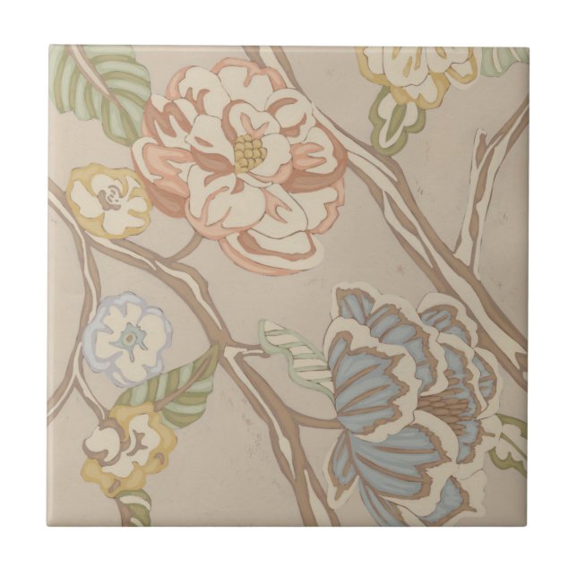 Decrative Organza Chintz Floral Design Tile (Front)