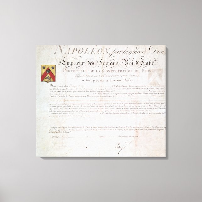 Decree of nobility created under the First Canvas Print (Front)