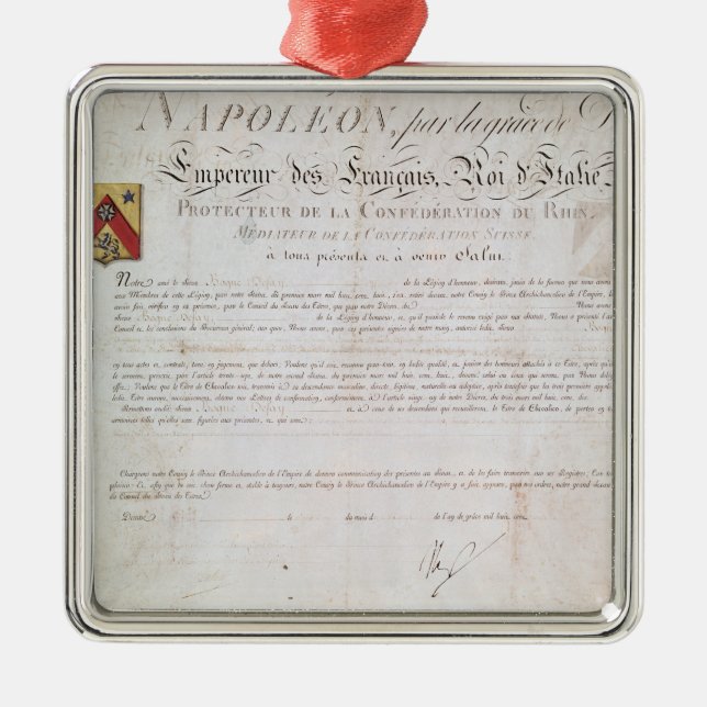 Decree of nobility created under the First Metal Tree Decoration (Front)
