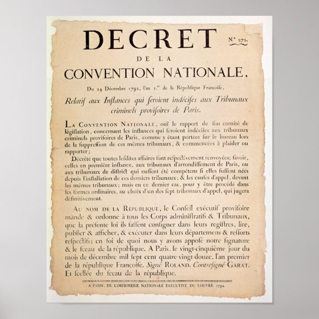 Decree of the National Convention Poster (Front)