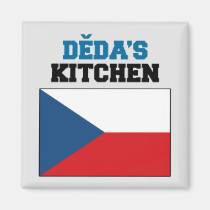 Deda's Kitchen With Flag Of Czech Republic Magnet