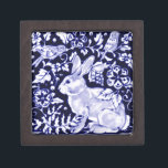 Dedham Blue Rabbit, Classic Blue & White Design Gift Box<br><div class="desc">My original blue and white rabbit design was originally featured on a glazed ceramic tile. With birds,  vines and flowers adapted from ancient oriental pottery motifs,  this design will appeal to rabbit lovers,  and collectors of blue and white pottery.</div>