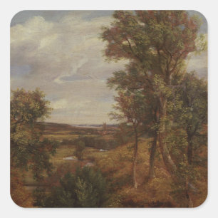Dedham Vale, 1802 (oil on canvas) Square Sticker