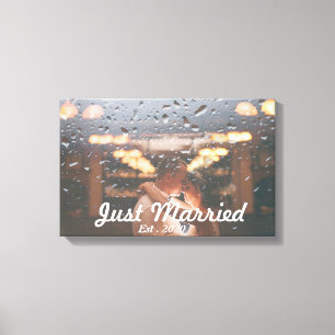 Dedicated family photo, newly married canvas print