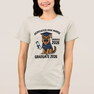 Dedicated German Shepherd Dog Nurse RN 2026 Notebo Tri-Blend Shirt