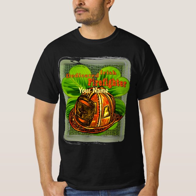 Dedicated Irish  firefighters t-shirt (Front)