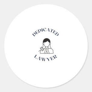 DEDICATED LAWYER CLASSIC ROUND STICKER