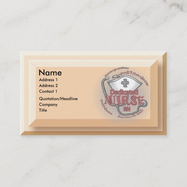 Dedicated nurse axiom  business card (Front)