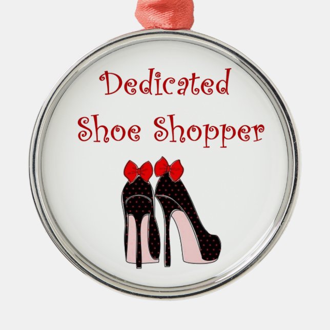 Dedicated Shoe Shopper Metal Tree Decoration (Front)