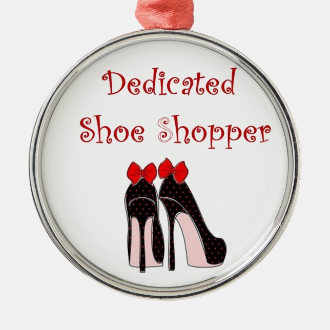 Dedicated Shoe Shopper Metal Tree Decoration (Front)
