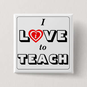 Dedicated Teacher Love / Live to Teach Motto 15 Cm Square Badge