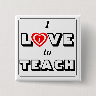 Dedicated Teacher Love / Live to Teach Motto 15 Cm Square Badge