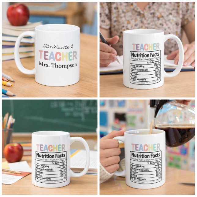 Dedicated Teacher Personalised Custom Name  Coffee Mug (Dedicated Teacher Personalized Custom Name Coffee Mug)