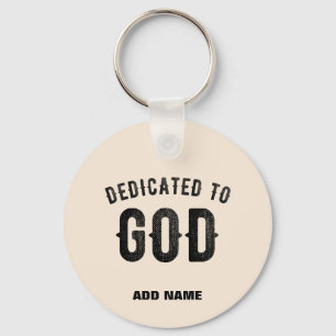 DEDICATED TO GO NATURAL CUSTOMIZABLE BLACK TEXT KEY RING