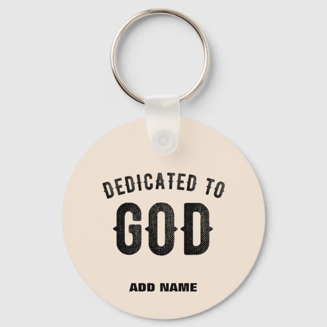 DEDICATED TO GO NATURAL CUSTOMIZABLE BLACK TEXT KEY RING (Front)