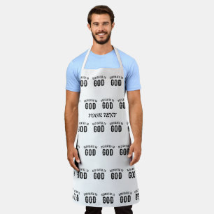 DEDICATED TO GOD COOL CUSTOMIZABLE BLACK TEXT APRON