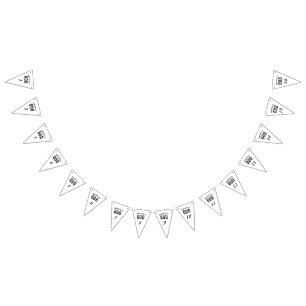 DEDICATED TO GOD COOL CUSTOMIZABLE BLACK TEXT BUNTING 