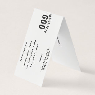 DEDICATED TO GOD COOL CUSTOMIZABLE BLACK TEXT BUSINESS CARD