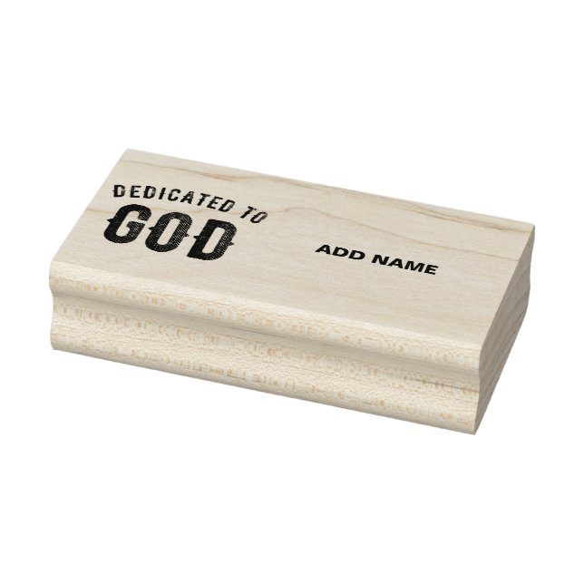 DEDICATED TO GOD COOL CUSTOMIZABLE BLACK TEXT RUBBER STAMP (Stamp)