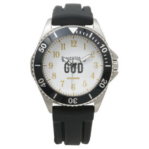 DEDICATED TO GOD COOL CUSTOMIZABLE BLACK TEXT WATCH