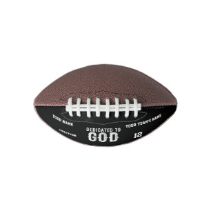 DEDICATED TO GOD COOL CUSTOMIZABLE WHITE TEXT AMERICAN FOOTBALL