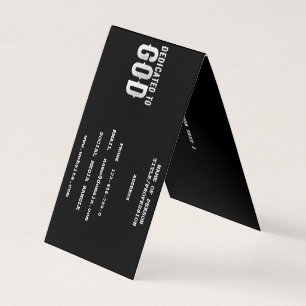 DEDICATED TO GOD COOL CUSTOMIZABLE WHITE TEXT BUSINESS CARD