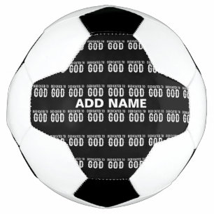 DEDICATED TO GOD COOL CUSTOMIZABLE WHITE  TEXT FOOTBALL