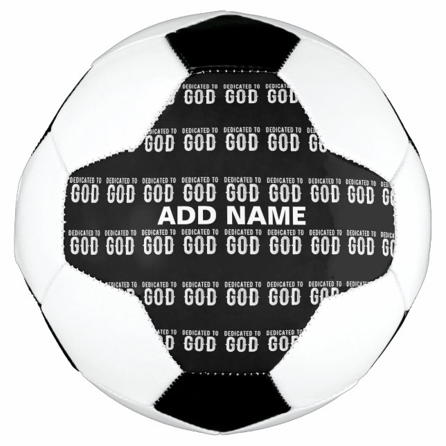 DEDICATED TO GOD COOL CUSTOMIZABLE WHITE  TEXT FOOTBALL (Front)