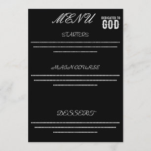DEDICATED TO GOD COOL CUSTOMIZABLE WHITE TEXT MENU