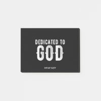 DEDICATED TO GOD COOL CUSTOMIZABLE WHITE TEXT