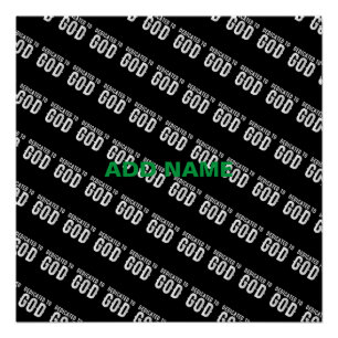 DEDICATED TO GOD COOL CUSTOMIZABLE WHITE TEXT POSTER