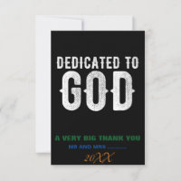 DEDICATED TO GOD COOL CUSTOMIZABLE WHITE  TEXT