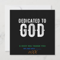 DEDICATED TO GOD COOL CUSTOMIZABLE WHITE  TEXT