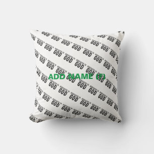DEDICATED TO GOD  CUSTOMIZABLE COOL BLACK TEXT CUSHION