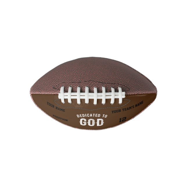 DEDICATED TO GOD CUSTOMIZABLE COOL WHITE TEXT AMERICAN FOOTBALL (Front)