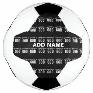 DEDICATED TO GOD CUSTOMIZABLE COOL WHITE TEXT FOOTBALL