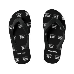 DEDICATED TO GOD CUSTOMIZABLE COOL WHITE TEXT KID'S FLIP FLOPS