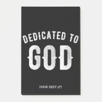 DEDICATED TO GOD CUSTOMIZABLE COOL WHITE TEXT