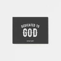 DEDICATED TO GOD CUSTOMIZABLE COOL WHITE TEXT