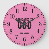 DEDICATED TO GOD CUSTOMIZABLE PINK COOL BLACK TEXT
